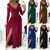 Sexy, off shoulder, dress, INS, casual, multicolor, big swing dress