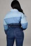 Denim, gradient, stitching, cotton padded jacket