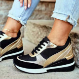 Thick soles, flat soles, casual shoes, sequins, wedge heels, breathable sneakers