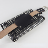 PU belt, waist bag, rivet, detachable, dual-purpose belt