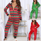 Christmas pajamas, home clothes, hoods, casual