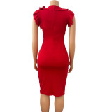 Tight, medium length, dress, African, large dress