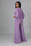 Solid color, knitted, coat, cloak, pants, three piece set
