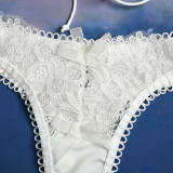 Sexy underwear, lace up, lace splicing, two-piece set