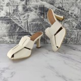 Hollow out, Baotou slippers, middle heels, sandals