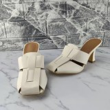 Hollow out, Baotou slippers, middle heels, sandals