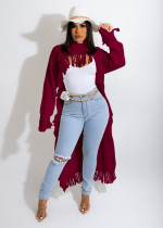 Long style, tassel, sweater