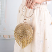 Exquisite handbag, exquisite, hand inlaid diamond, banquet bag, creative ball, lifting ring handbag