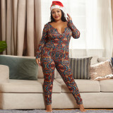 Christmas, tight fitting, stretch knit, Jumpsuit