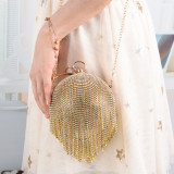 Exquisite handbag, exquisite, hand inlaid diamond, banquet bag, creative ball, lifting ring handbag