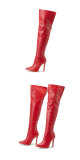 Women's boots, pointed head, stiletto heels, knee length, long boots, back zipper