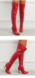 Women's boots, pointed head, stiletto heels, knee length, long boots, back zipper