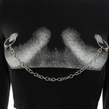 Chain, tight print, round neck, short sleeve, T-shirt