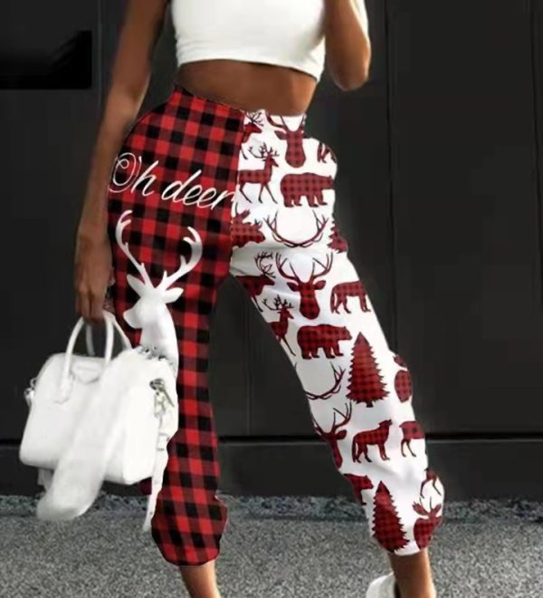 Christmas print, loose, fitness, Harlan pants