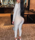 Dark V, silver shiny, Jumpsuit