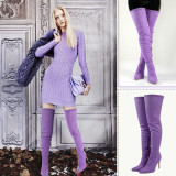 Knee high boots, pointed head, side zipper, high and thin heels, fashion boots