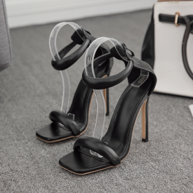 Simple, one line belt, thin heels, sandals