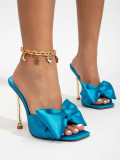Bow, electroplating, high heels, sandals