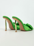 Bow, electroplating, high heels, sandals