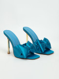 Bow, electroplating, high heels, sandals
