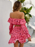 Casual, professional print, straight shoulder, long sleeve, casual suit