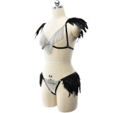 Bandage, feather, body chain, underwear, harness, fun suit