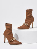 Tip, chain, metal, stiletto heels, boots