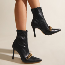 Tip, chain, metal, stiletto heels, boots