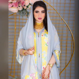 Printed dress, temperament, women's robe, Muslim Ramadan, excluding headscarf