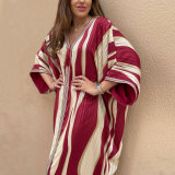 Stripe, bat sleeve, Muslim, Arabic, robe, tassel