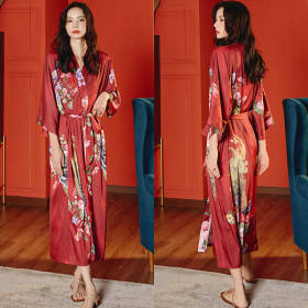 Satin, chiffon pajamas, ice silk, light luxury, Nightgown, home clothes