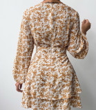 Print, V-neck, dress - no positioning print