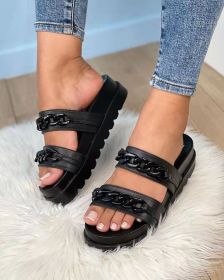 Muffin, thick soled, foot chain, sandals