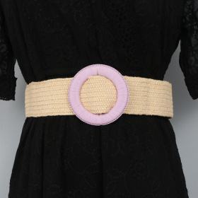 Color Purple button head, waist closing, waist seal, accessories, elastic waist belt