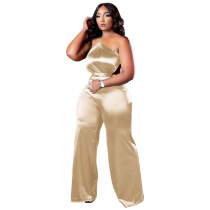 Reflective silk, rubber band, suspender, sexy, Jumpsuit