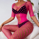 Hollowed out, small mesh, mesh, fishing net, socks, Jumpsuit