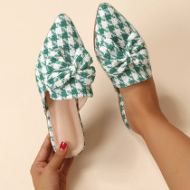 Half Baotou slippers, pointed, bow tie, sandals, Muller shoes
