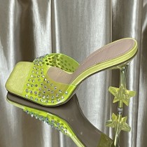 Rhinestone, thin heel, high heel, sandal, heel height 10.5cm