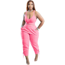 Candy color, suit, corns, bandage, sports, leisure, two-piece set