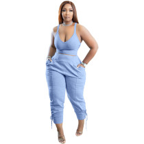 Candy color, suit, corns, bandage, sports, leisure, two-piece set