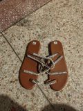 Round headed, toe over Pearl sandals, flat ROMAN SANDALS