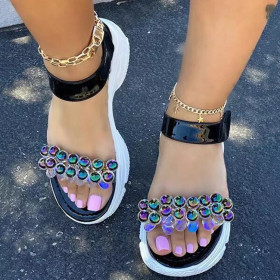 Sandals, beads, sequins, Velcro shoes