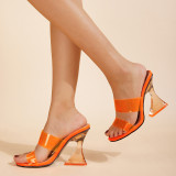 Transparent, PVC crystal heel, colorful high heels, sandals