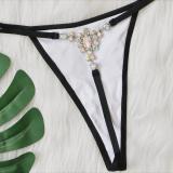 Thong Bikini, crystal diamond swimsuit