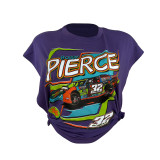 Cool, racing, printed, sleeveless, side open, hollowed out, T-shirt, top