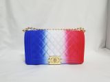 Lingge, single shoulder, chain, color, gorgeous, frosted, diagonal span, jelly bag
