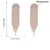 Claw chain, series, geometric shape, alloy diamond, Rhinestone, Tassel Earrings