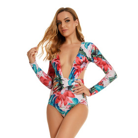 One piece long sleeves, surfing suit, diving suit, swimsuit
