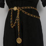 Waist chain, dress, chain decoration, matching suit, knitting thin belt