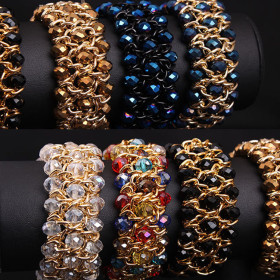 Crystal gem, woven, Elastic Bracelet, bracelet